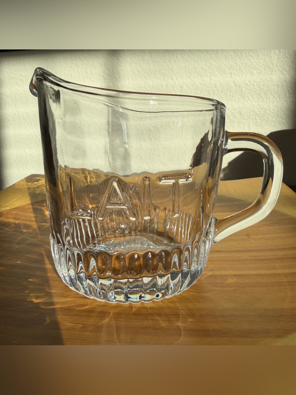Anthropologie Francophile Lait Milk Clear Glass Creamer